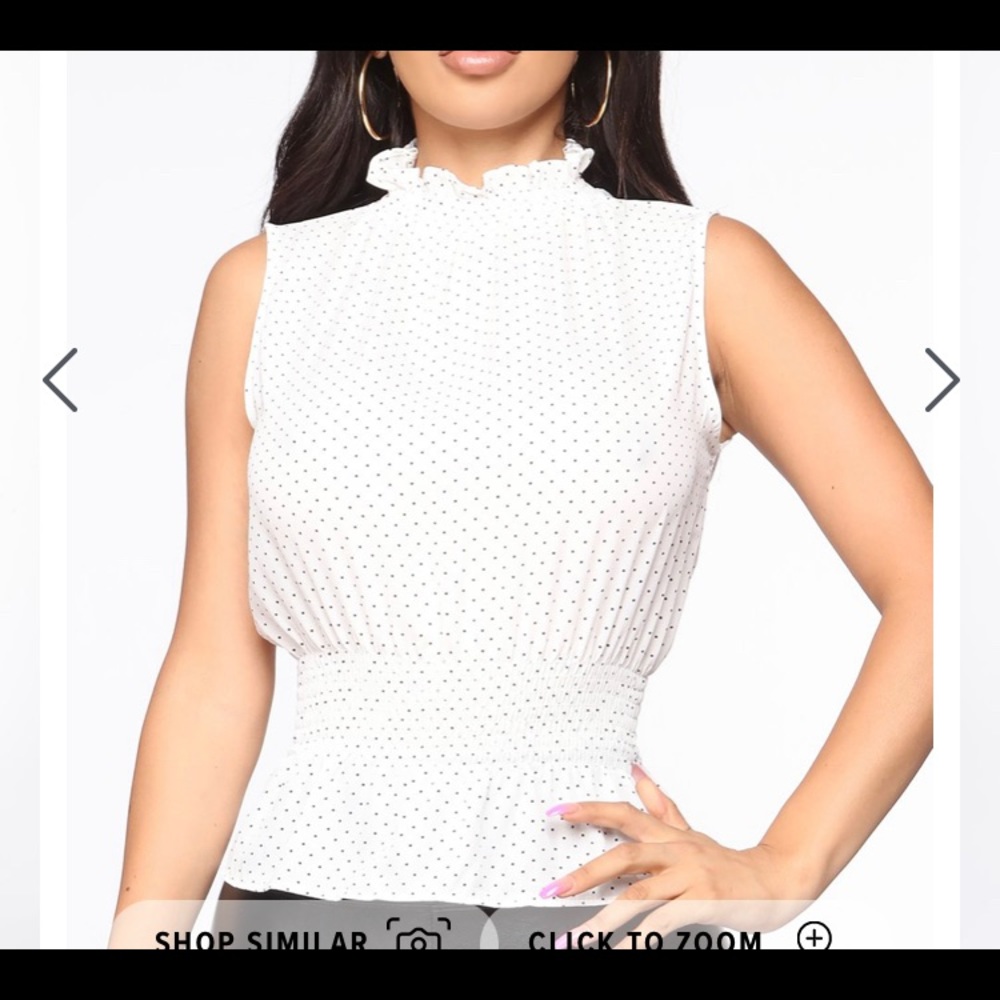 Fashion nova blouse with with black dots